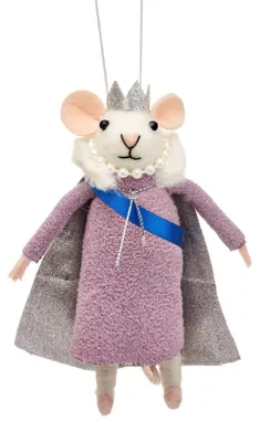 Königin Maus Hängedekoration, 1 Stück, 9x12x7 cm, Wolle