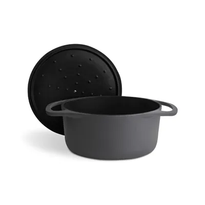 Produktbild von SPRINGLANE Cocotte mit Deckel - Gusseisen Topf Bräter Schmortopf Kochtopf Induktion - 24 cm rund, 4 l - Grau