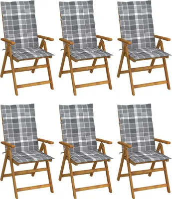 Produktbild von Maison Exclusive - Klappbare Gartenstühle 6 Stk. mit Auflagen Massivholz Akazie
