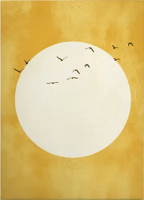 Produktbild von Leinwandbild Kunst 70 x 50 cm - Wandbild Weiß Gold - Keilrahmen Natur Wohnzimmerdeko Wanddeko Wandgemälde