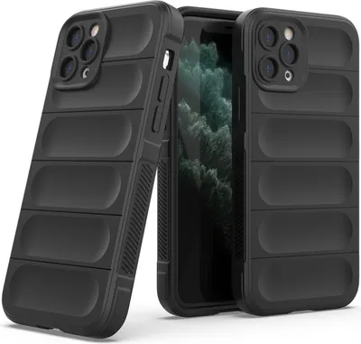 Produktbild von iPhone 11 Pro Max Hülle, Weich TPU Silikon Stossfest Anti-rutsch Schutzhülle für iPhone 11 Pro Max Schwarz