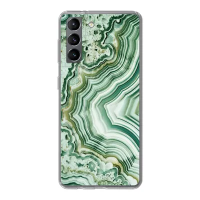 Produktbild von MuchoWow® Handyhülle Schutzhülle Hülle für Samsung Galaxy S21 Natursteine - Grün - Gesteine und Mineralien Silikon Softcase Handy Hülle - Softcase