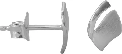 Produktbild von 925 Sterling Silber Ohrstecker teilmattiert in V-Form