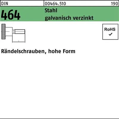 Produktbild von Reyher Rändelschrauben DIN 464 Stahl M 8x20 galv. vz (25 Stück)