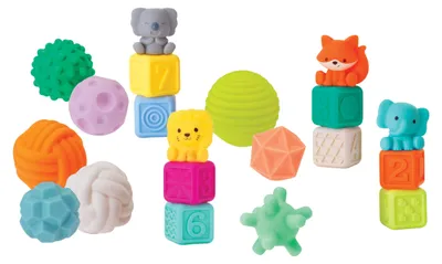 Image de INFANTINO : Balles, blocs et jouets sensoriels "Buddies", ensemble sensoriel de 20 pièces