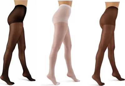 Produktbild von Elegante Strumpfhosen 20 DEN - 3er Pack in Schwarz / Weiß / Dunkelbraun L