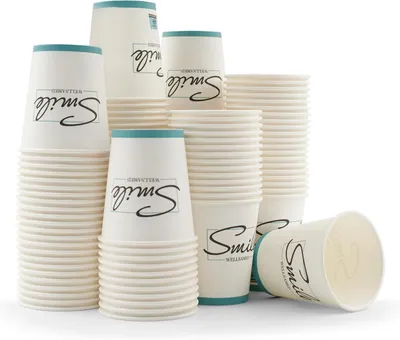 Produktbild von Stück wellsacup Einwegbecher Pappbecher Trinkbecher Becher Papierbecher Einweg Papier 0,18 Liter Smile