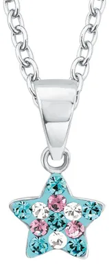Produktbild von Lillifee Mädchen Halskette 2013183 Stern Silber 925 Preciosa türkis lila weiß