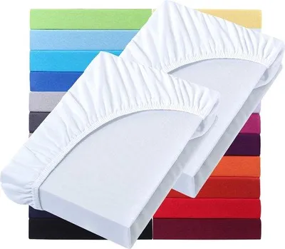 Produktbild von 90 x 100 cm - 100 x 200 cm - 25 cm matrashoogte - 100 x 200 cm Bettwäsche - 100% Baumwolle, weiß