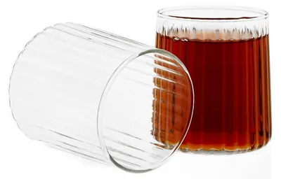 Zdjęcie produktu dla Zestaw 6 szklanek Alin, 330 ml – szklanki z reliefowym wzorem w linie