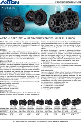 Obrázok produktu pre Axton ATS-BSUB2 | Špecifický 20 cm basový reproduktor pod sedadlom pre BMW