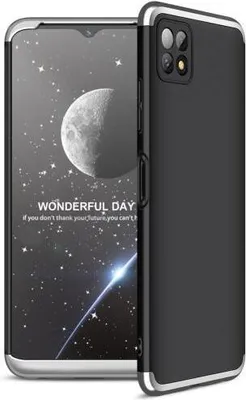 Produktbild von 360 Grad-Case für Samsung Galaxy A22 - Farbe: Schwarz & Silber - Modellkompatibilität: Für Samsung Galaxy A22 5G
