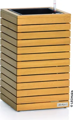Produktbild von LECHUZA-Pflanzgefäß PALO Natural Wood 35 high Eukalyptusholz | mit Bewässerungssystem und Pflanzeinsatz | Echtholz | 34,5 x 34,5 x 59 cm | 16771