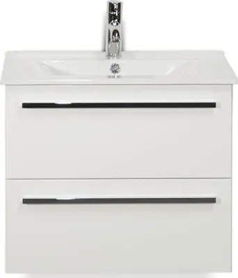 Produktbild von Sanox Badmöbel-Set Seville BxHxT 61 x 52 x 46 cm Frontfarbe weiß mit Waschtisch Keramik weiß Griff chrom 81707701
