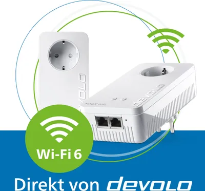 Produktbild von devolo Magic 2 WiFi 6 Powerline Mesh WLAN Verstärker 2x Adapter