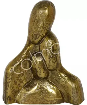 Productafbeelding van Decoratief object, ornamentenserie, aluminium, ruwe afwerking/antiek goud, afmetingen 24x8x43