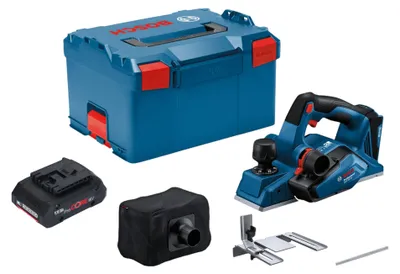 Zdjęcie produktu dla Bosch GHO 18V-26 Profesjonalna strugarka akumulatorowa 18 V 2,6 mm bezszczotkowa + 1x akumulator ProCORE 4,0 Ah + L-Boxx - bez ładowarki