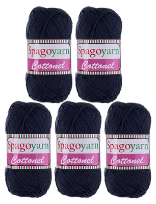 5 x 100g Strickgarn Cottonel Uni Häkelwolle Handstrickgarn stahlblau