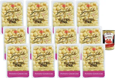 Produktbild von Italian Gourmet Glutenfreie Kartoffel-Gnocchi 12 x 400 g – Gnocchi di Patate, weich & schnell zubereitet, italienische Spezialität ohne Gluten, 4,8 kg, perfekte Sauce-Basis + Italian Gourmet Polpa
