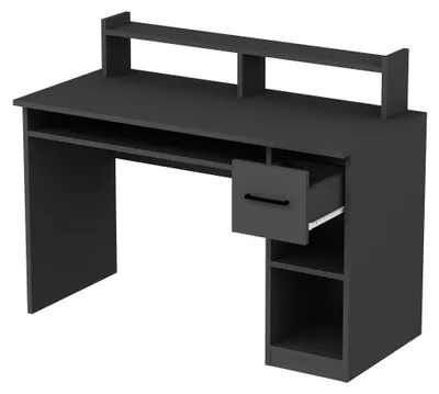 Produktbild von Roletto - Schreibtisch, 120x93x55h cm Anthrazit Schwarz, 5 Regale