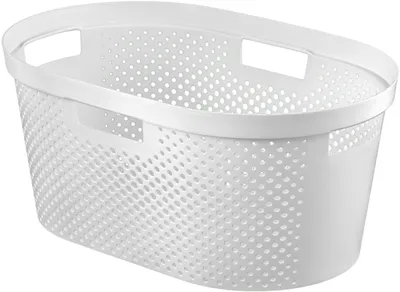 Produktbild von Curver INFINITY Wäschekorb mit Lochmuster, 40 l,  Weiß