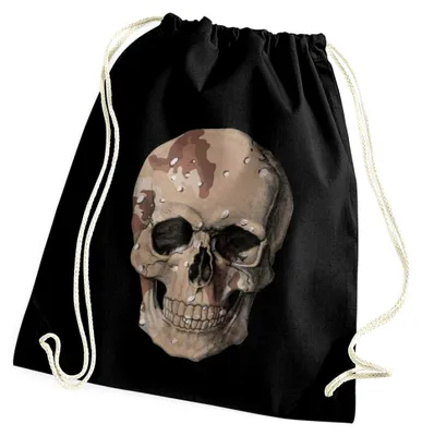 Produktbild von Turnbeutel mit Totenkopf und Camouflage-Muster