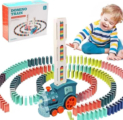 Produktbild von Kreatives Dominosteine Zug Set für Kinder Stapel Spielzeug Geschenk 3-8 Jahre