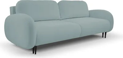 Produktbild von DomoHome SOFT Sofa 2-Sitzer Schlafsofa mit Schlaffunktion Bettkasten 2 Zierkissen – Eleganz Modernes Design für Wohnzimmer und Schlafzimmer Maße: 232x95x109 cm Farbe: TÜRKIS