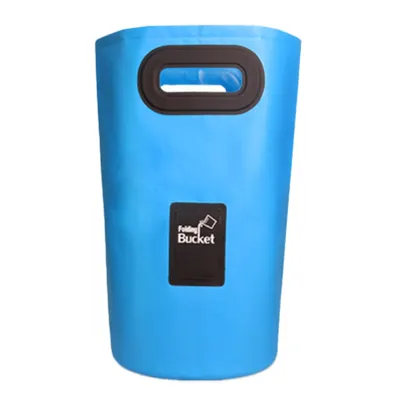 Produktbild von Faltbarer Eimer, Faltschüssel für Camping, Garten, Outdoor - zusammenklappbarer Falteimer, Wassereimer, Angel Eimer mit Deckel (Himmelblau, 20L)