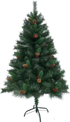Produktbild von SVITA Weihnachtsbaum künstlich Tannenzapfen und Beeren inkl. Ständer 150cm