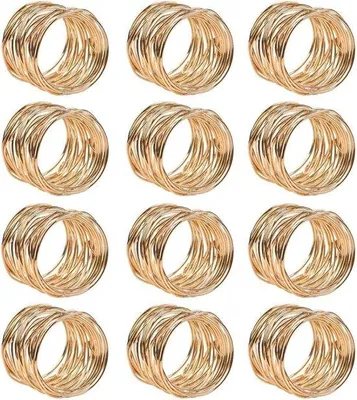 Produktbild von Famanu Serviettenringe 12 Stück - Gold, Metall, 4,2 x 3,6 cm