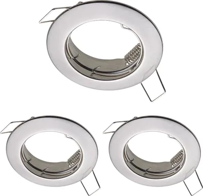 Produktbild von 3er Set Oktaplex Einbauspots 60mm Lochmaß Deckenstrahler Edelstahl gebürstet