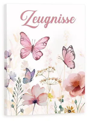 Image de Classeur A4 avec 40 pochettes transparentes, motif papillons roses