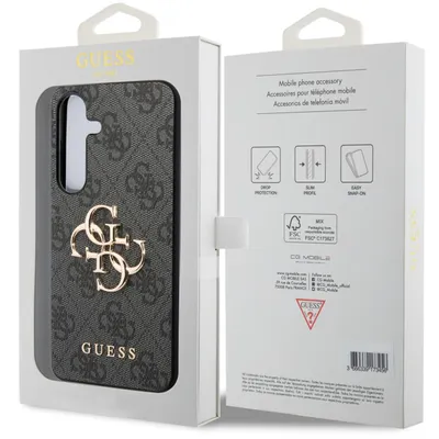 Obrázok produktu pre Originálne puzdro GUESS GUHCS24M4GMGGR vhodné pre Samsung S24 Plus (kožené 4G kovové logo / čierne)