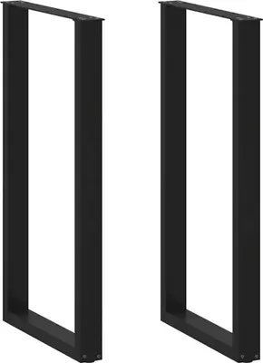 Obrázok produktu pre Nohy barového stola v tvare U, 2 ks, čierne, 60 x (110-111) cm, oceľové