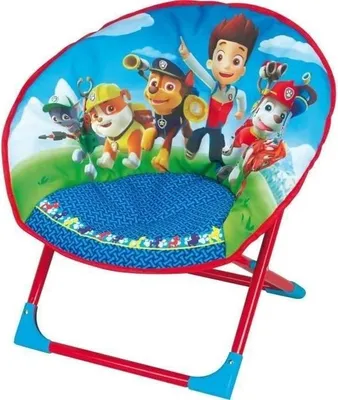 Image de Siège Lune Pliable Enfant Pat Patrouille, Bleu et Rouge, Dimensions 52 x 45 x 48 cm