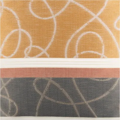 Produktbild von Voile Jacquard Gardinenstoff Querstreifen Weiß Kupfer Gold 150 cm