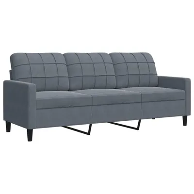 Produktbild von vidaXL 3-Sitzer-Sofa Dunkelgrau 180 cm Samt