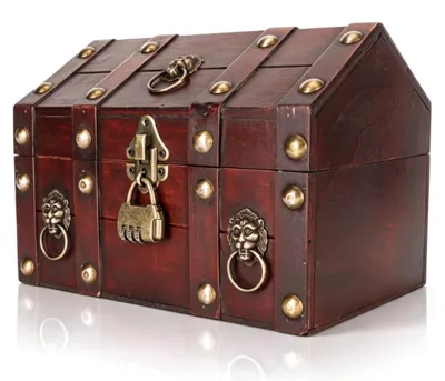 Productafbeelding van Vintage Houten Schatkist met Combinatieslot
