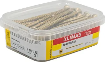 Zdjęcie produktu dla Klimas Wkręty do drewna z łbem stożkowym żółte 6x80 mm 40 szt. Masterbox