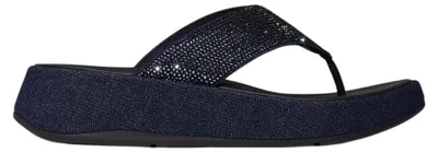 Productafbeelding van FitFlop - "F-Mode Hotfix" sandalen voor dames, teenslippers HD215 (maat 43 EU) (donker jeansblauw)