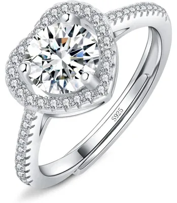Produktbild von Damen Ring Verstellbar 925 Sterling Silber Zirkonia Weiß Rund Rosegold/Gold/Silber