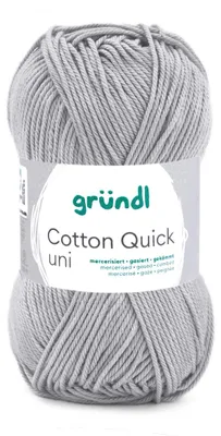 Produktbild von Gründl Baumwolle quick uni,50g.100%Baumwolle,mercerisiert,Häkel- u. Strickgarn,50g / 125 m,NS 3-4 151 mittelgrau