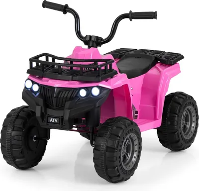 Produktbild von GOPLUS Kinder Quad Elektro 6V, Kinder-Ride-On ATV mit EIN-Knopf-Start, MP3-Player, LED-Scheinwerfern, Elektroauto für Kinder ab 2 Jahren (Rosa)