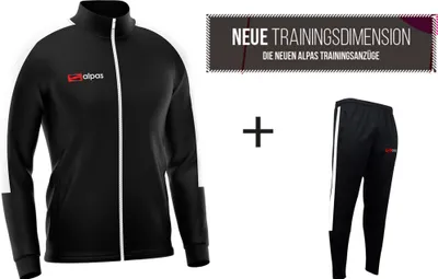 Produktbild von alpas Trainingsanzug Elite Schwarz/Weiß Gr. S Sportanzug Jogginganzug