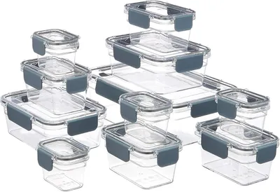 Productafbeelding van Vershoudbakjes set 22-delig - 11 bakjes met deksel - Tritan - Transparant - Magnetronbestendig