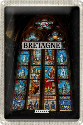 Produktbild von Blechschild Reise 18x12cm Bretagne France Kapelle Reiseziel