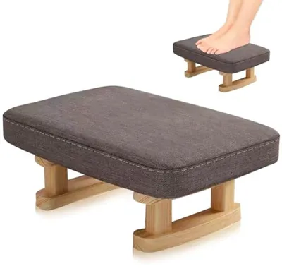 Produktbild von PromoHome® Ottomane mit weichem Sitz – Graue Fußhocker für bequeme Entspannung, 40 x 29 x 18 cm
