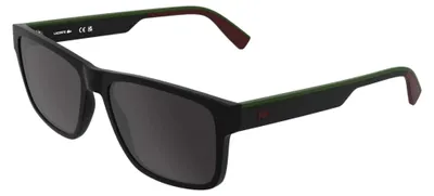 Image de Lunettes de soleil Lacoste L6076S, modèle noir mat, verres verts/gris, taille 58/17/145, pour hommes