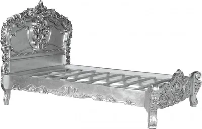 Produktbild von Barock Bett Pure Baroque Silber 160 x 200 cm aus der Luxus Kollektion von Casa Padrino